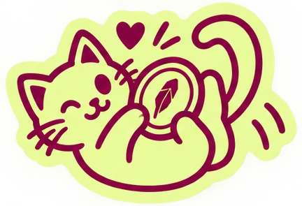 cat hugging a coin sticker